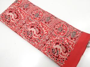 アンティーク　花鳥更紗模様織り出し半幅帯（着用可）